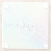 かわいらしグリッターホログラフィガーリーー虹色 ガラスコースター (裏面)