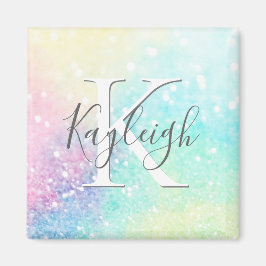 かわいらしグリッターホログラフィガーリーー虹色 マグネット