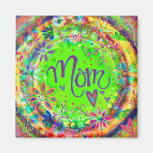 かわいらしグリーンBoHoお洒落フローラおもしろい マグネット (正面)