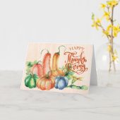 かわいらしグルド&カボンプキンスハッピー感謝祭 カード (黄色い花)