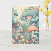 かわいらしコテージコお洒落アヴィレッジ空白の カード (黄色い花)