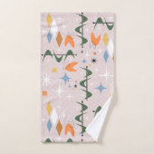 かわいらしコンテンポラリーレトロパターン バスタオルセット (ハンドタオル)