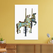 かわいらしゴーメリーラウンド回転木馬ウマ キャンバスプリント (インサイチュ (リビング))