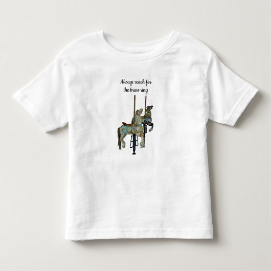 かわいらしゴーメリーラウンド回転木馬ウマ トドラーTシャツ (正面)