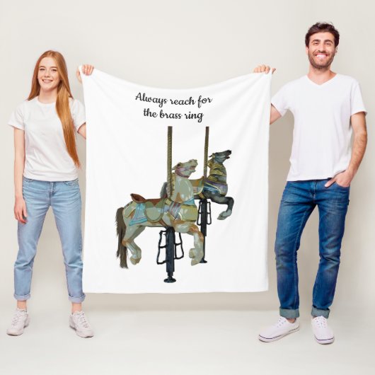 かわいらしゴーメリーラウンド回転木馬ウマ フリースブランケット (インサイチュ)