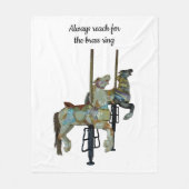 かわいらしゴーメリーラウンド回転木馬ウマ フリースブランケット (正面)