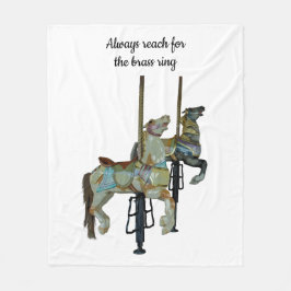 かわいらしゴーメリーラウンド回転木馬ウマ フリースブランケット