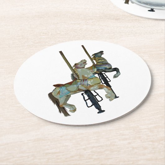 かわいらしゴーメリーラウンド回転木馬ウマ ラウンドペーパーコースター (アングル)