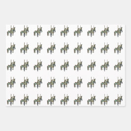 かわいらしゴーメリーラウンド回転木馬ウマ ラッピングペーパーシート