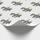 かわいらしゴーメリーラウンド回転木馬ウマ ラッピングペーパー (角)