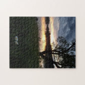 かわいらしサンセットオンレイクウィズデイジー ジグソーパズル (横)