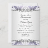 かわいらしシルバーパープルダマスク&ティアラキンセアニェラ 招待状 (裏面)