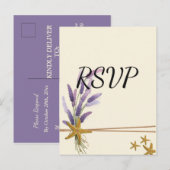 かわいらしシンプルスターフィッシュRSVP インビテーションポストカード (正面/裏面)