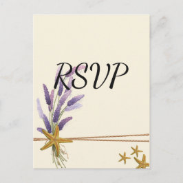 かわいらしシンプルスターフィッシュRSVP インビテーションポストカード