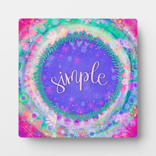 かわいらしシンプルフローラお洒落 感動的 フォトプラーク (正面)