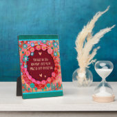 かわいらしシンプルフローラインスパイアハート引用文 フォトプラーク (側面)