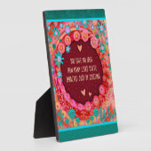 かわいらしシンプルフローラインスパイアハート引用文 フォトプラーク (側面)