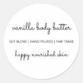 かわいらしシンプル体バター包装ラベル ラウンドシール (正面)