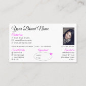 かわいらしシンプル白シック丸フレームカスタム写真 名刺 (裏面)