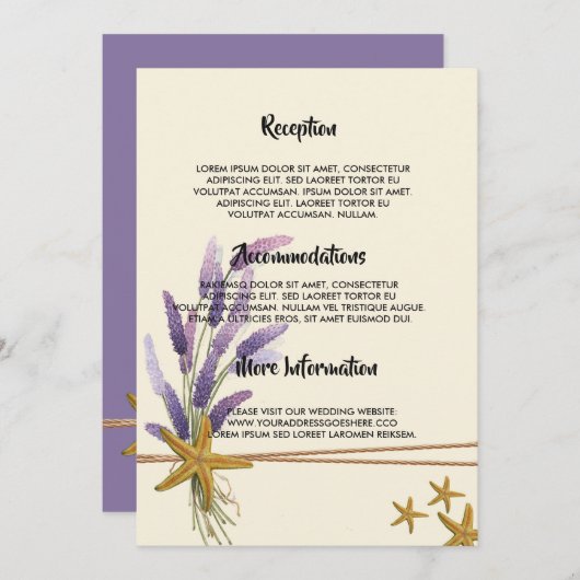 かわいらしシンプル魚婚式プログラム 招待状 (正面/裏面)