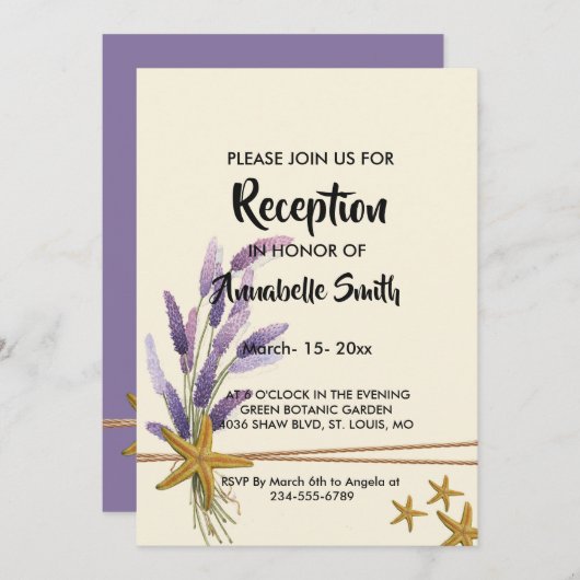 かわいらしシンプル魚披露宴 招待状 (正面/裏面)