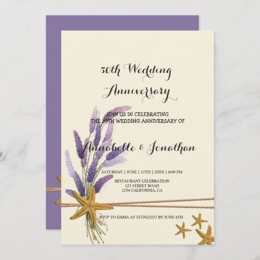 かわいらしシンプル魚結婚記念日 招待状 (正面/裏面)