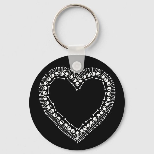 かわいらしスカルハート キーホルダー (正面)