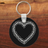 かわいらしスカルハート キーホルダー (正面)