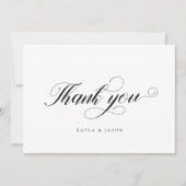 かわいらしスクリエレガントプトフォーマル結婚モダンの サンキューカード (正面)