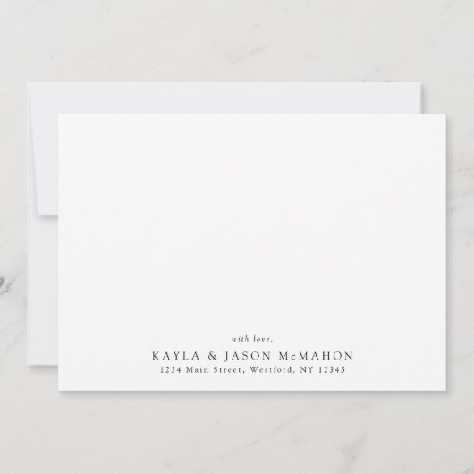 かわいらしスクリエレガントプトフォーマル結婚モダンの サンキューカード (裏面)