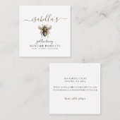 かわいらしスクリプト署名金ゴールドBee Skincare製品 スクエア名刺 (正面/裏面)