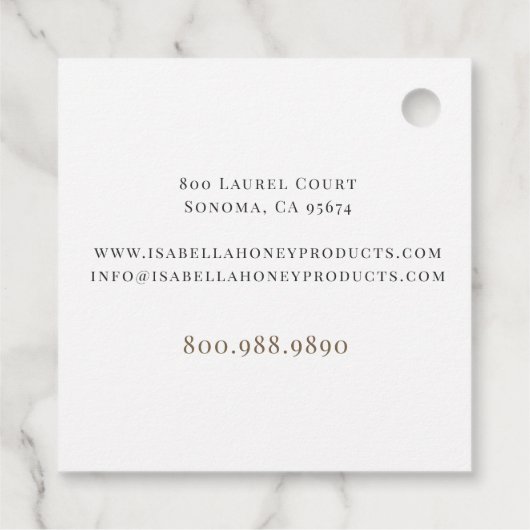 かわいらしスクリプト署名金ゴールドBee Skincare製品 フェイバータグ (裏面)