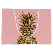 かわいらしスタイリッシュガーリー金ゴールド ラージペーパーバッグ (裏面)