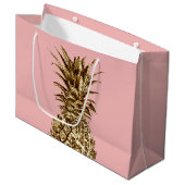 かわいらしスタイリッシュガーリー金ゴールド ラージペーパーバッグ (正面アングル)