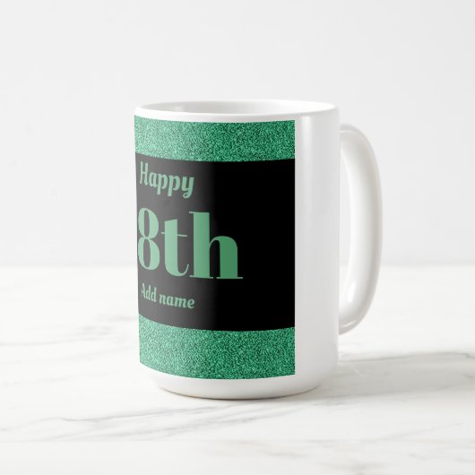 かわいらしスタイリッシュパーソナライズされた誕生日マグギフト18日 コーヒーマグカップ (正面右)