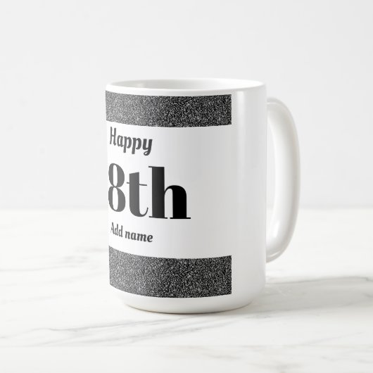 かわいらしスタイリッシュパーソナライズされた誕生日マグギフト18日 コーヒーマグカップ (正面右)