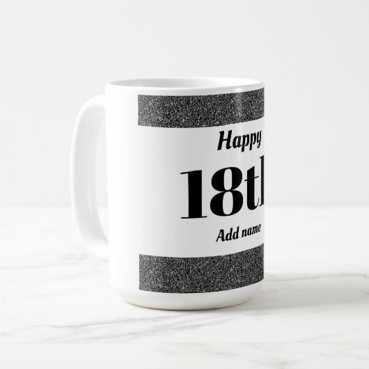 かわいらしスタイリッシュパーソナライズされた誕生日マグギフト18日 コーヒーマグカップ (正面左)