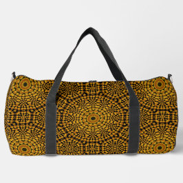 かわいらしスタイリッシュ金ゴールドと黒のドットアートパターン ダッフルバッグ