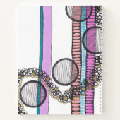 かわいらしストライプ円が鳴るパーソナライズされた。 ノートブック (裏面)