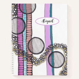 かわいらしストライプ円が鳴るパーソナライズされた。 ノートブック
