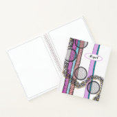 かわいらしストライプ円が鳴るパーソナライズされた。 ノートブック (内部)