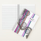 かわいらしストライプ円が鳴るパーソナライズされた。 ノートブック (内側)