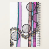 かわいらしストライプ円が鳴るパーソナライズされた。 ノートブック (裏面)