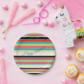 かわいらしストライプ紙プレート ペーパープレート (パーティー)