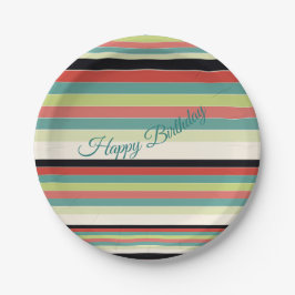 かわいらしストライプ紙プレート ペーパープレート