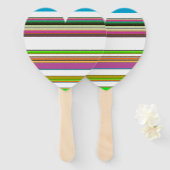 かわいらしストライプ ハンドファン (正面&裏面)