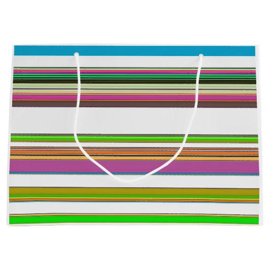 かわいらしストライプ ラージペーパーバッグ (正面)