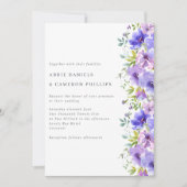 かわいらしスミレフラワー縁ど結婚式招待状 招待状 (正面)