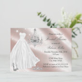 かわいらしス結婚ドレスブライダルシャワー招待状 招待状 (スタンド正面)
