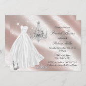 かわいらしス結婚ドレスブライダルシャワー招待状 招待状 (正面/裏面)